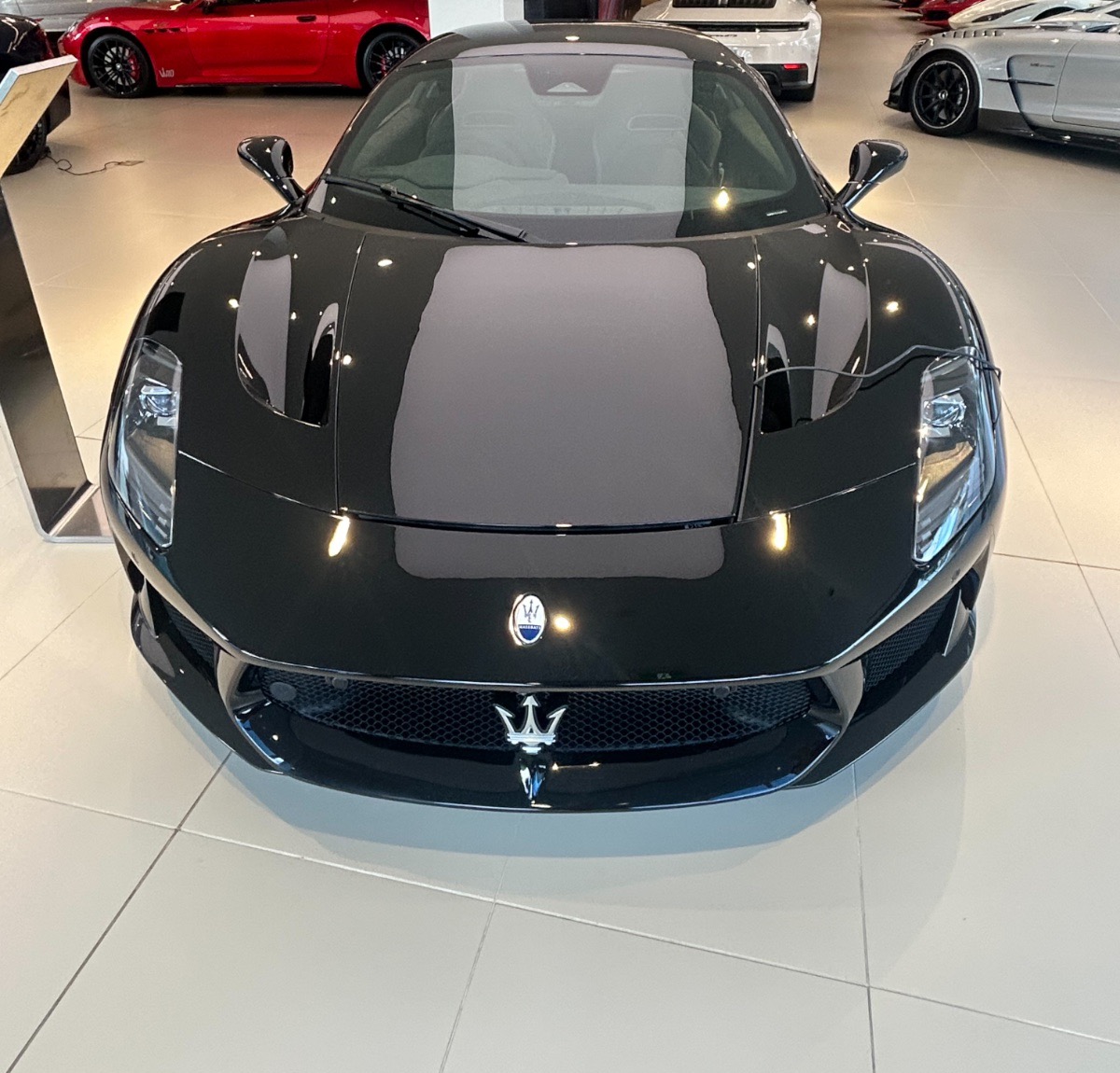 An MC20 in black, photographed by us at Maserati Sydney. Photography: Queen of Cars.